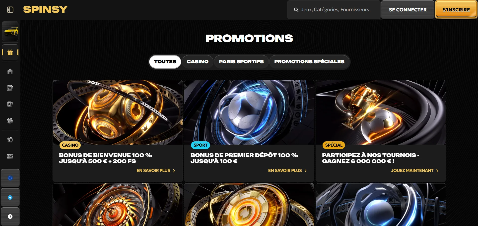 Spinsy Casino : bonus et code promo
