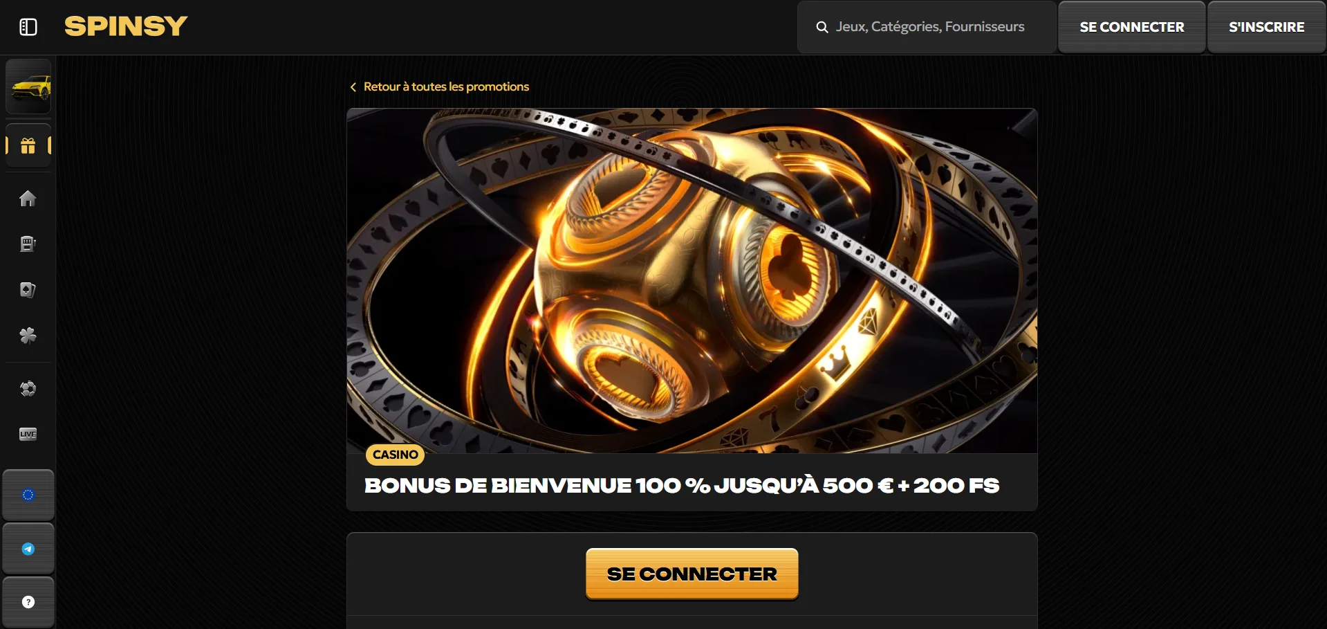 Spinsy Casino : bonus de bienvenue