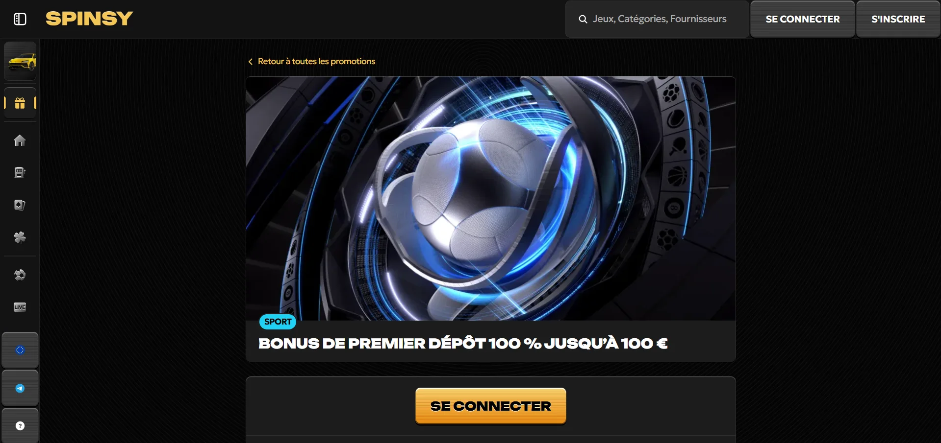 Spinsy Casino : bonus sans dépôt