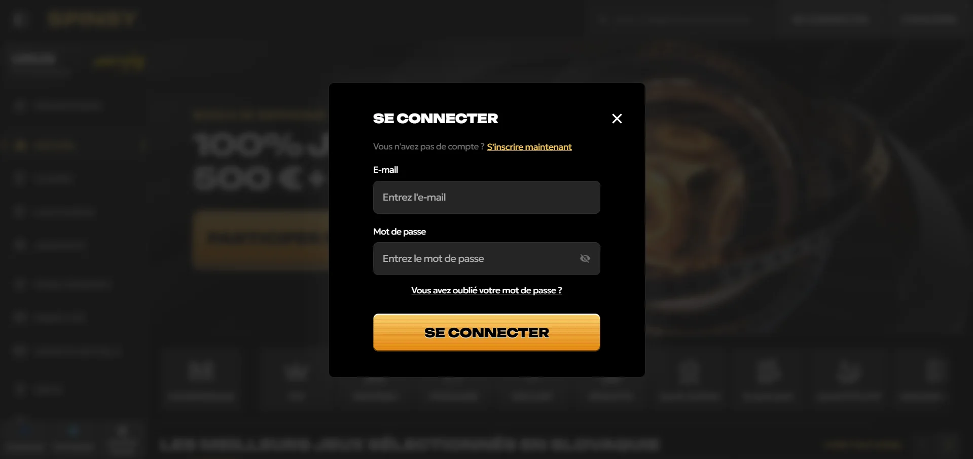 Spinsy Casino : connexion à l'application